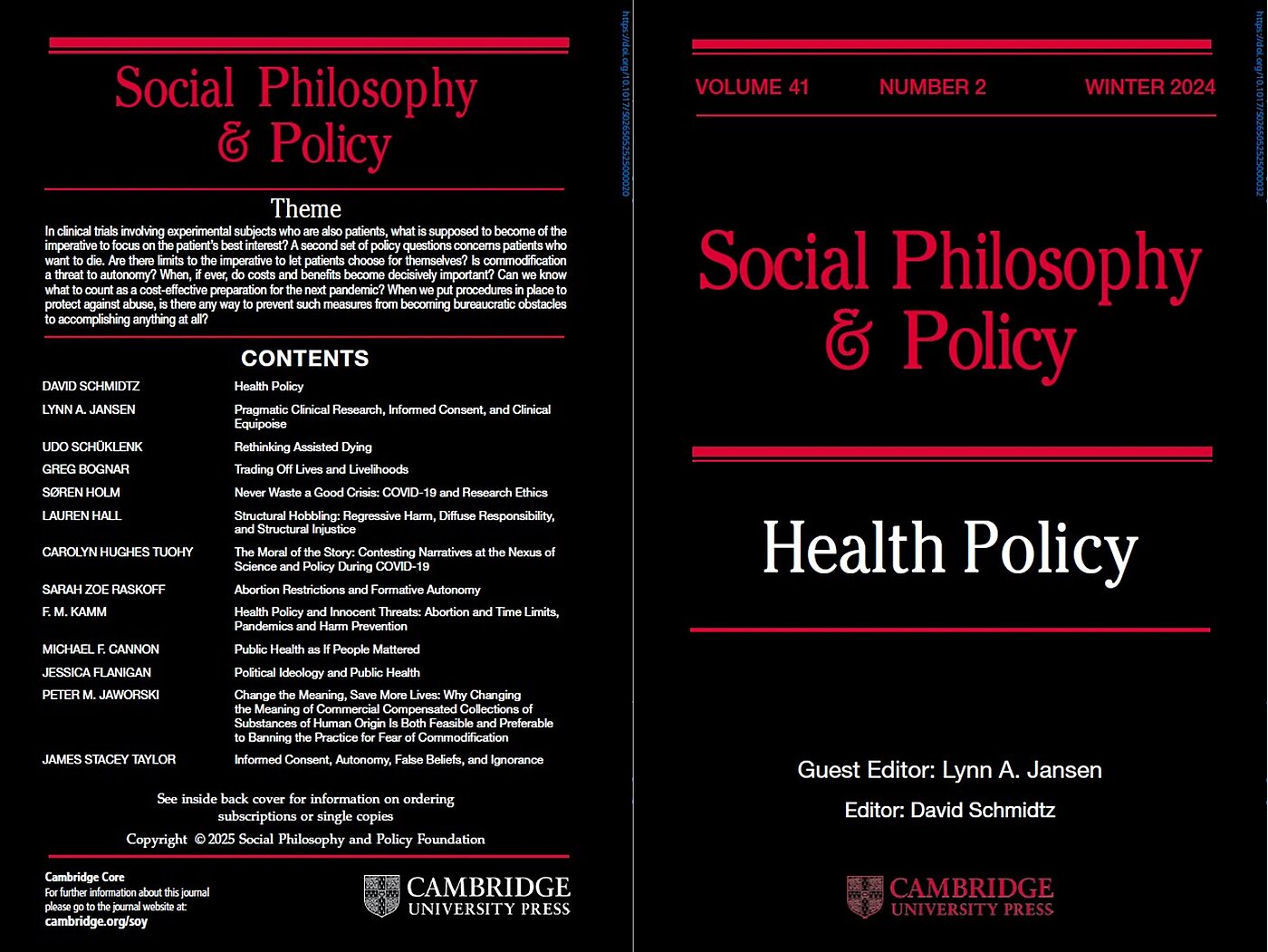 Social Philosophy and Policy 41, no. 2 (2024).