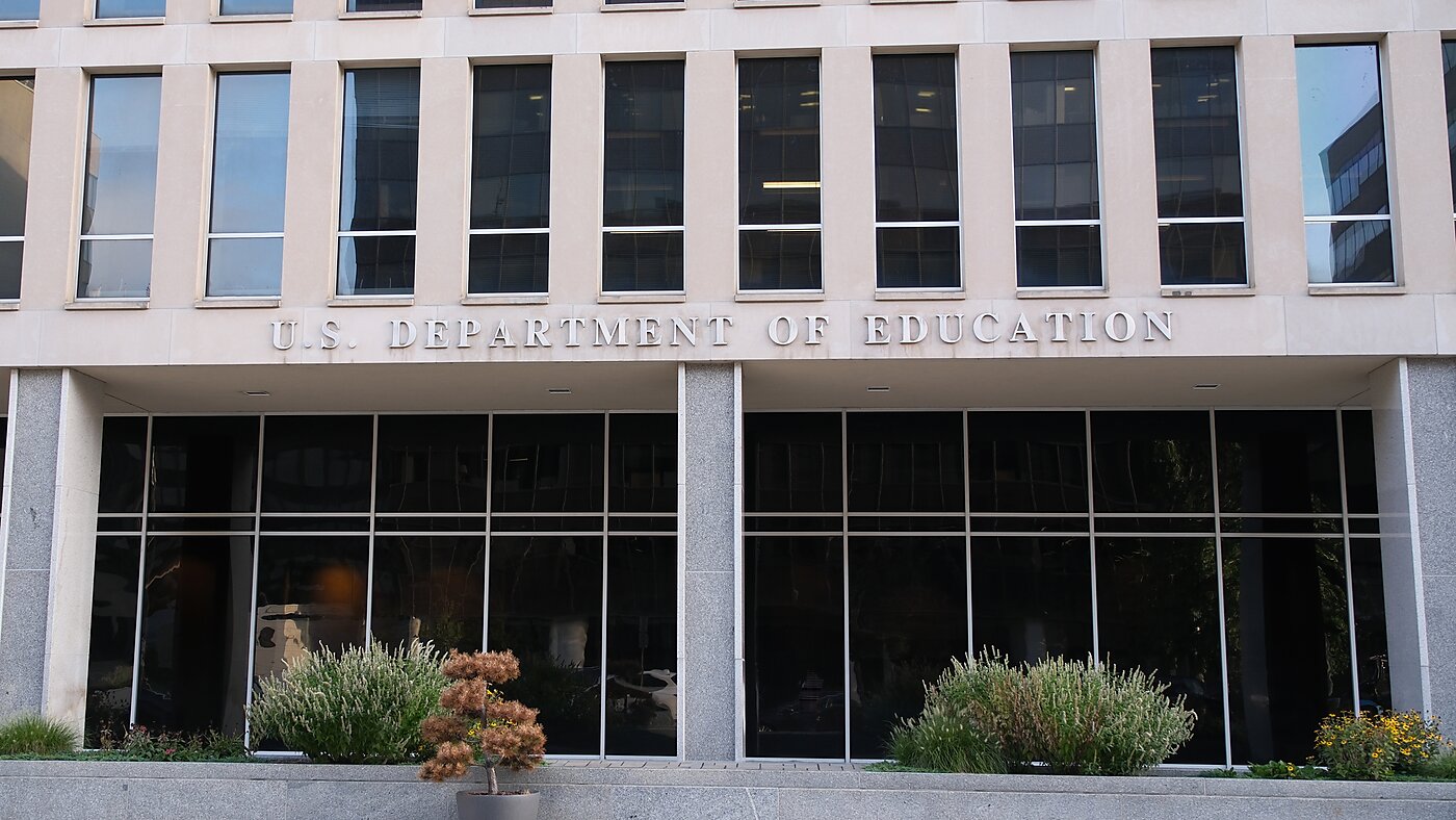 Exterior of the US Department of Education building in Washington, DC.