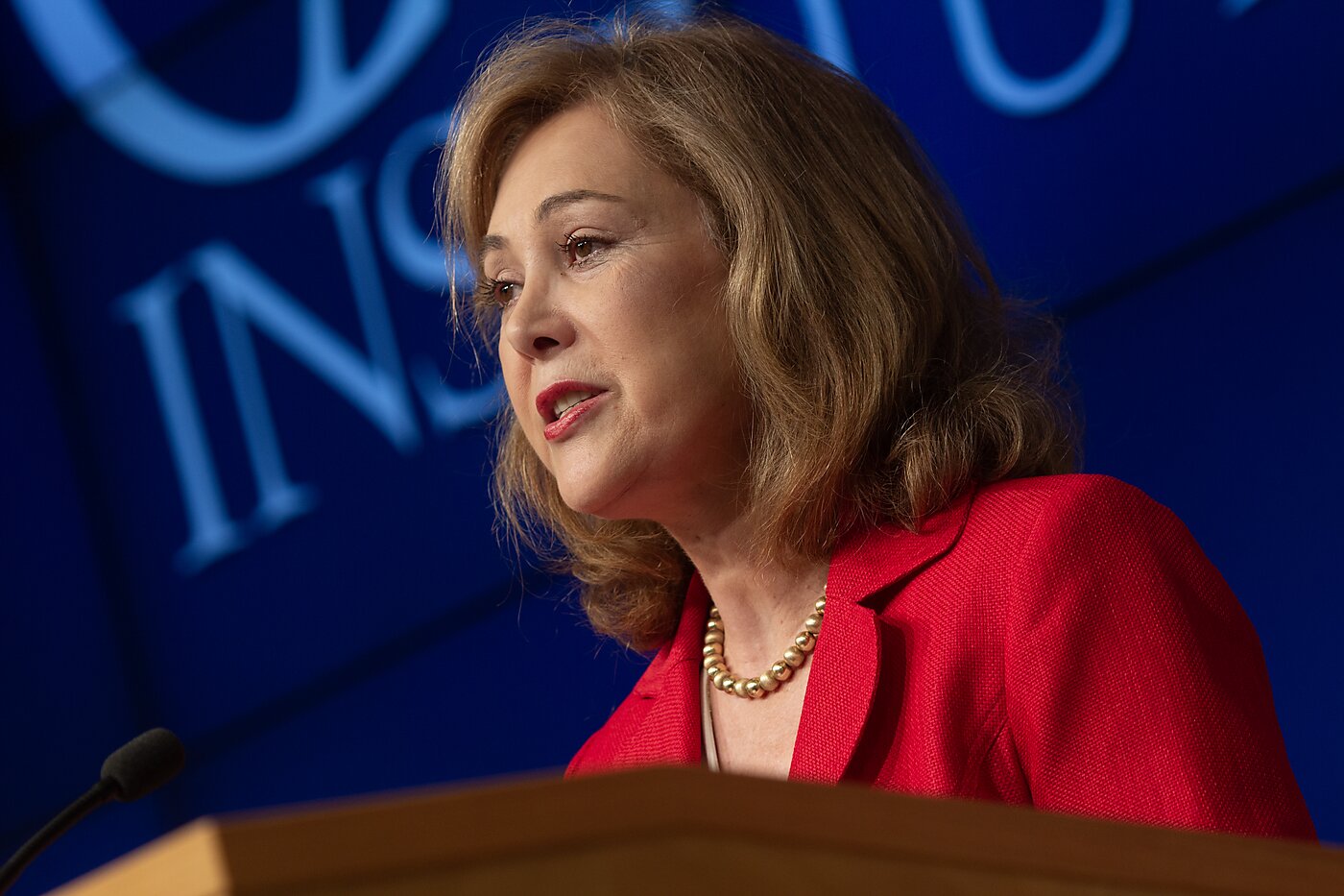 Grace-Marie Turner speaking in the Cato Institute's Hayek Auditorium, 2012.