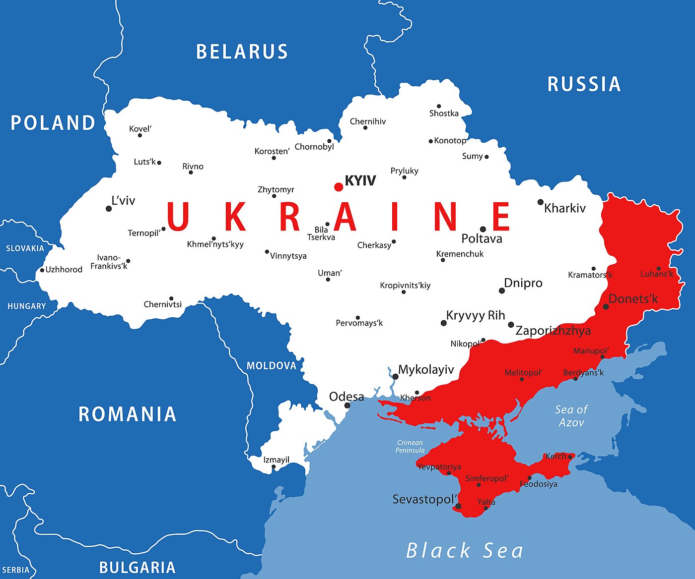 ukraine russia map