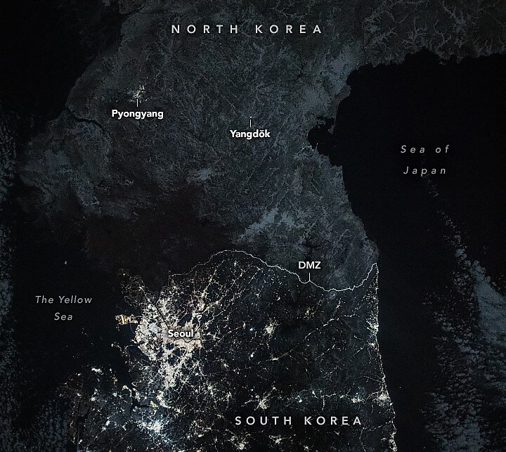 Satellite image of Korea